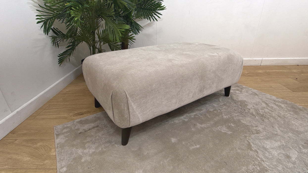 Sofology Mayfair Fabric Designer Footstool in Soft Chenille Linen All Over