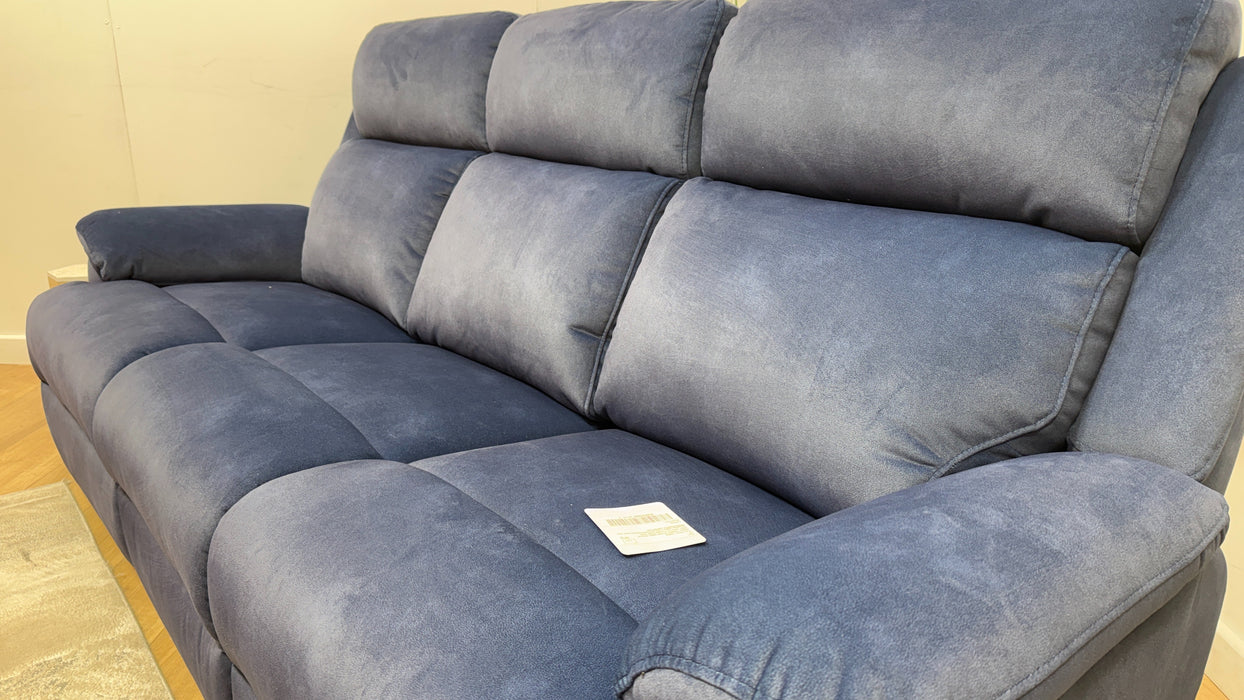 Sofology Gracie Fabric 3 Seater Power Recliner/Headrest in Lifestyle Flecked Navy