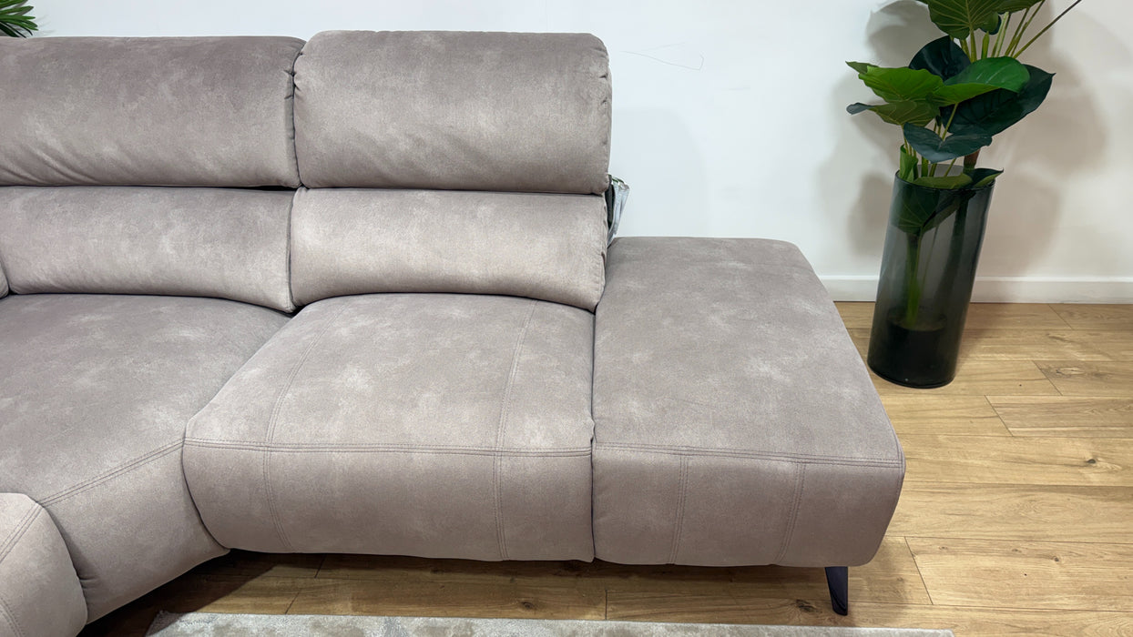 Sofology Bailey 3 Chaise Corner 3 Power Recliner In Lifestyle Flecked Fabric Nutmeg
