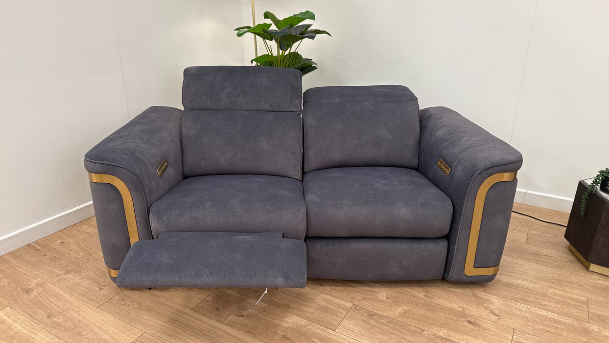 Sofology Plaza Fabric 2 Seater Power Recliner/Headrest in Lifestyle Flecked Charcoal