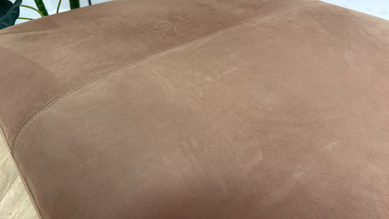 Sofology Tessuto Fabric Designer Footstool in Lifestyle Nubuck Feel Pecan