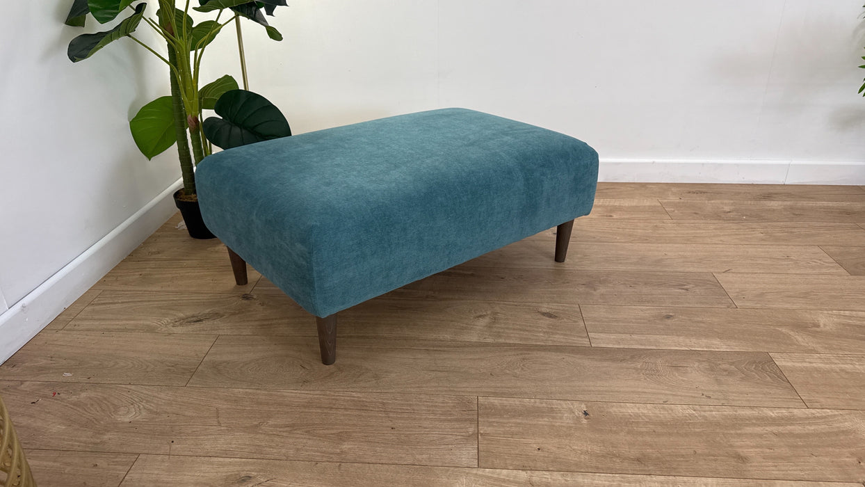 DFS Orka Fabric Footstool in Denim