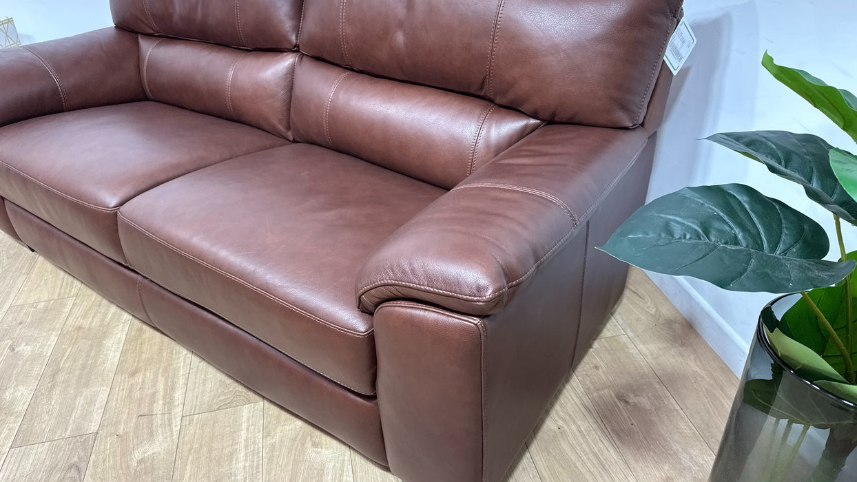 Sofology Santina Leather 2 Seater in Relaxed Soft Brown
