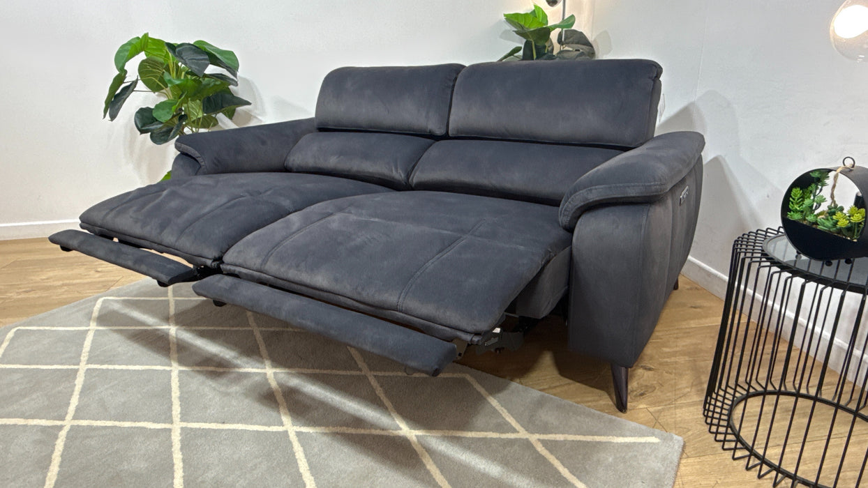 Sofology Bailey Fabric 2.5 Seater Power Recliner/Headrest in Lifestyle Flecked Anthracite