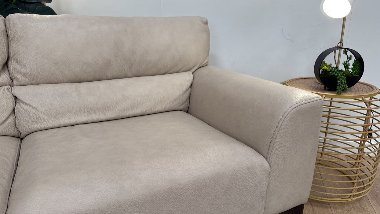 Sofology The Sassari 3 Seater Leather Sofa in Gemini Bone