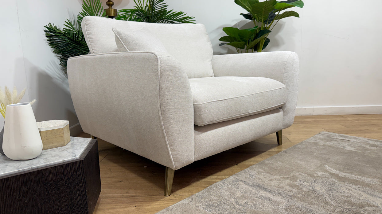 Sofology Hackney Fabric Loveseat Memory Foam Seats in Linen Look Chenille Mist