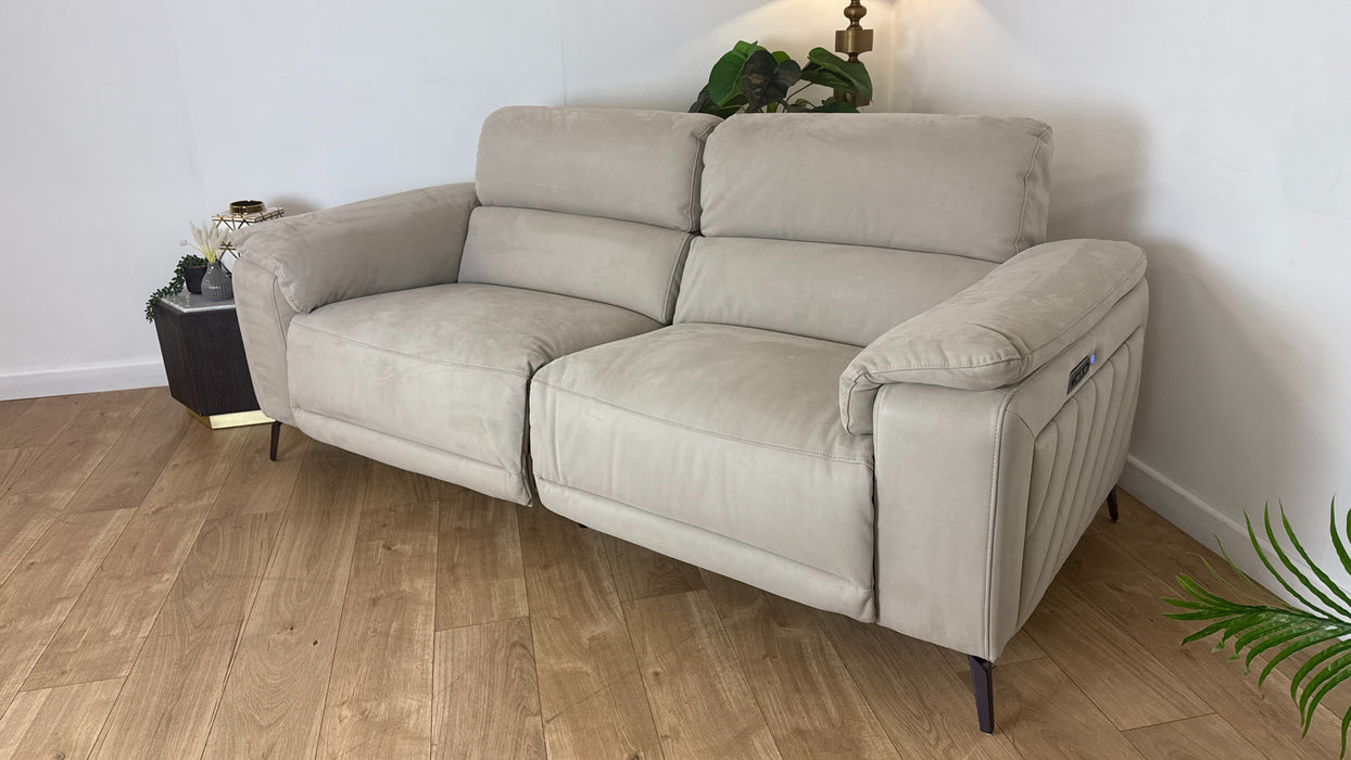 Sofology The Fratelli 2.5 Seater Recliner Sofa in Lifestyle Nubuck Feel Fabric Stone