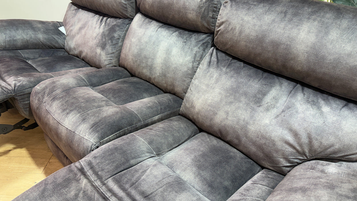 Sofology Radley Fabric 3 Seater Split Triple Power Recliner in Decent Charcoal