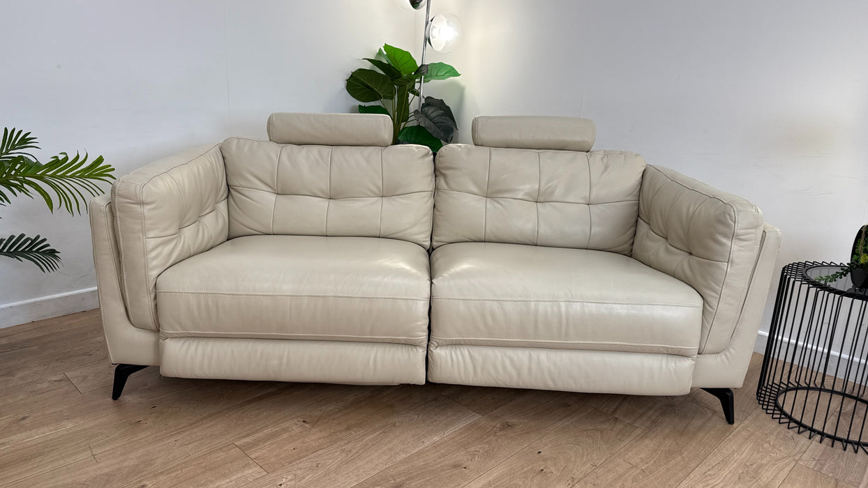 Sofology Muse Leather Recliner 2.5 Seater in Bone China