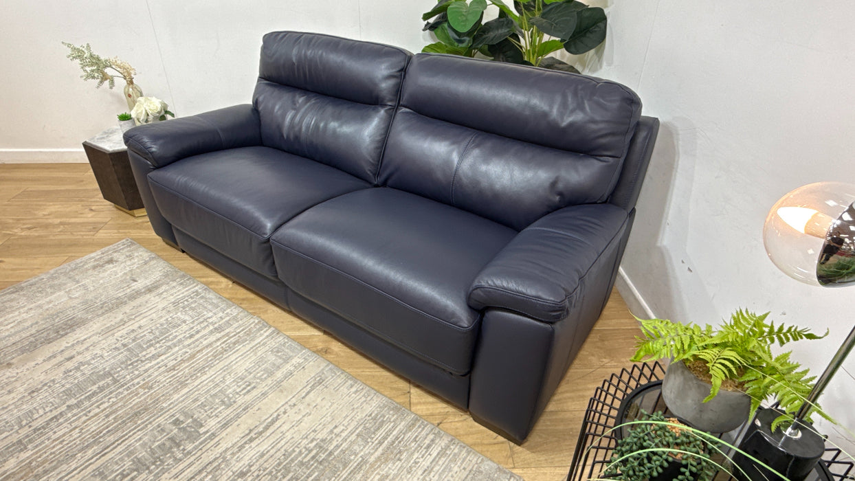 DFS Tristan Leather 3 Seater in Blue