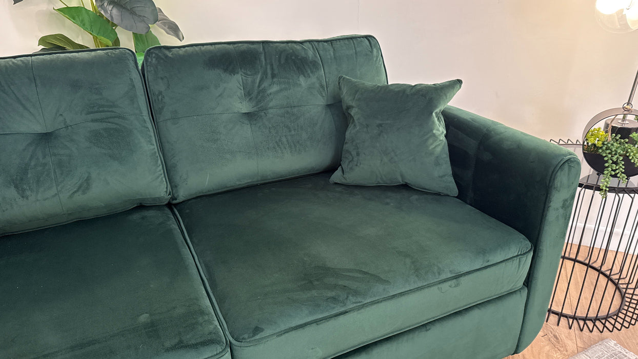 Sofology Islington Fabric 3 Seater Hypnos Deluxe Sofa Bed in Sleek Green