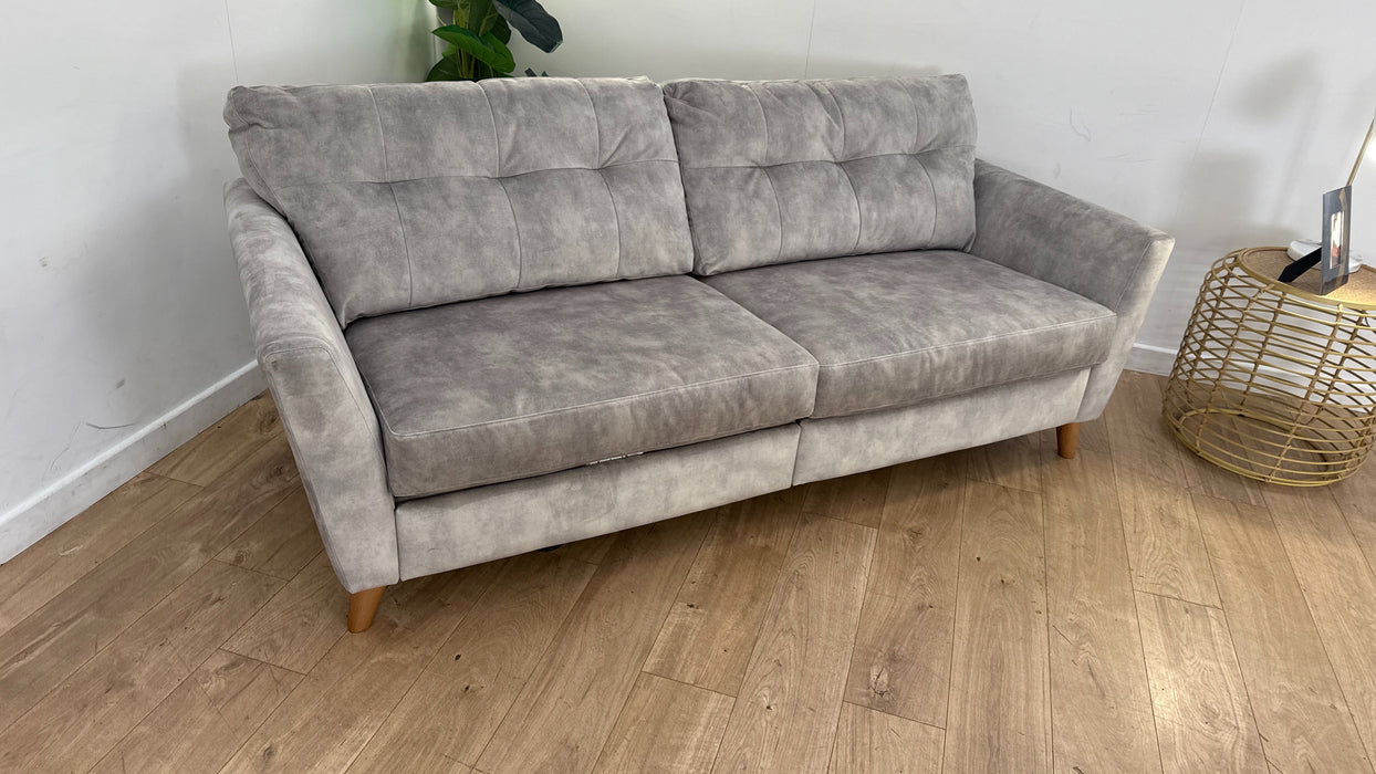 DFS The Studio 3 Seater Motion Fabric Sofa in Velvet Silver