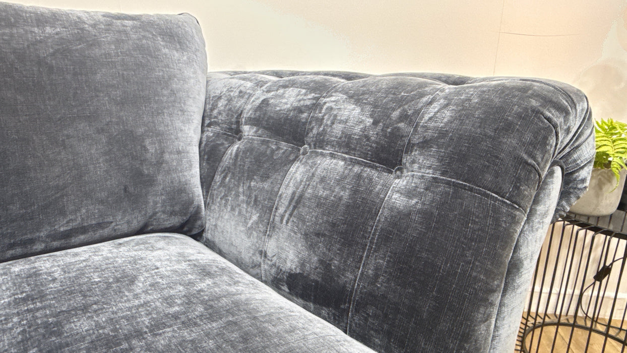 Sofology Highgrove Fabric 3 Seater Full Back Extra Flex Seats in Luxe Chenille Charcoal Mix