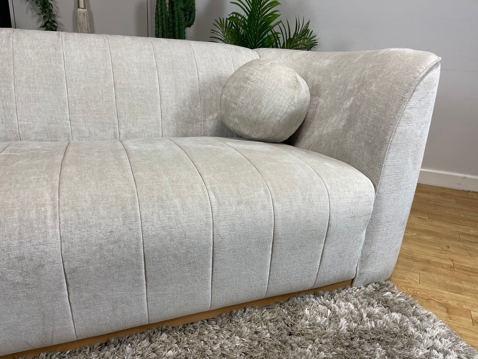 Fitzrovia 3 Seater Luxury Chenille Mist Mix Fabric - Light wood Trim (WA2)