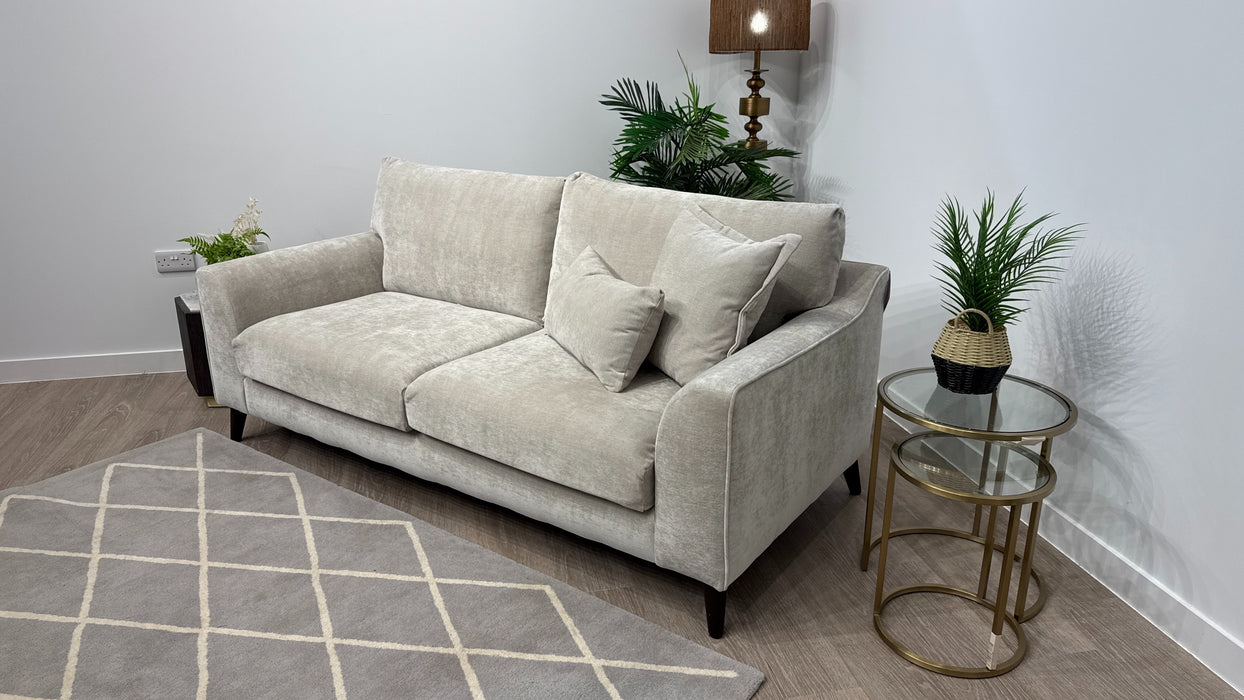 Sofology Mayfair Fabric 3 Seater Foam Seats in Soft Chenille Linen