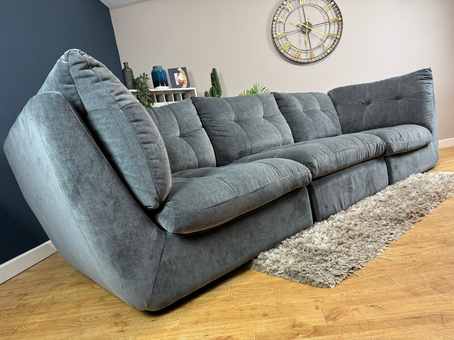 The Cocoon Fabric 4 Seater - Relaxed Chenille Charcoal (WA2)