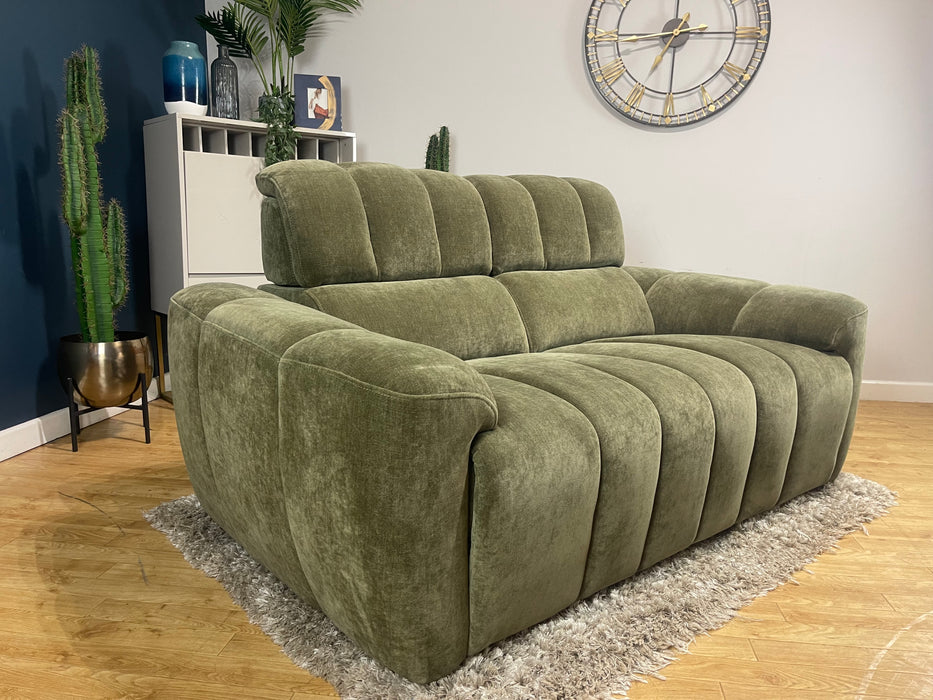 Nobu Fabric 2 Seater - Relaxed Chenille Olive Green (WA2)