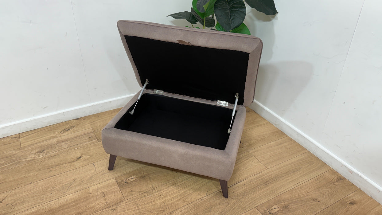 Sofology Bailey Fabric Designer Storage Footstool in Lifestyle Flecked Nutmeg
