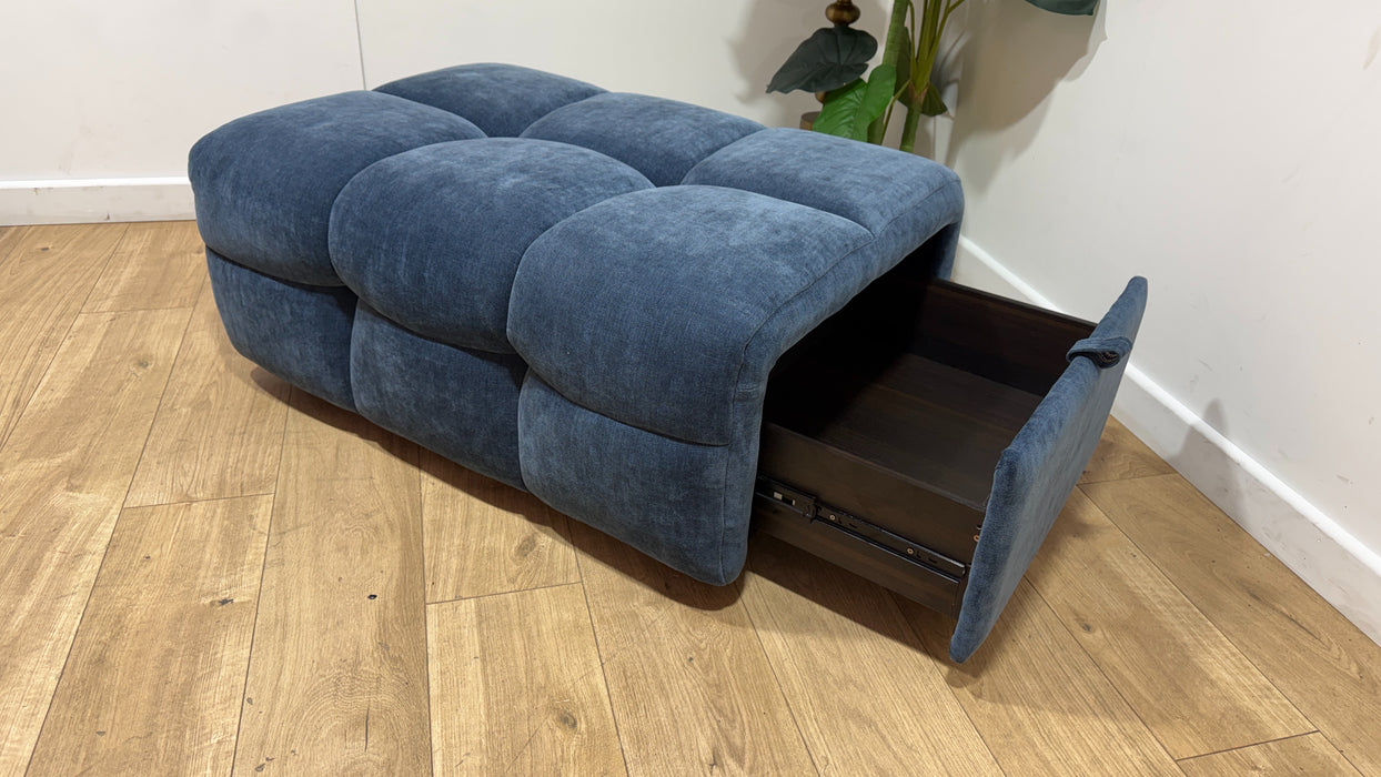Sofology Lunar Fabric Designer Storage Footstool in Relaxed Chenille Denim