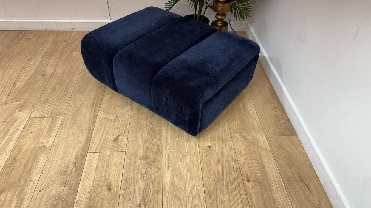 Sofology Waldorf Fabric Storage Footstool in Soft Chenille Navy