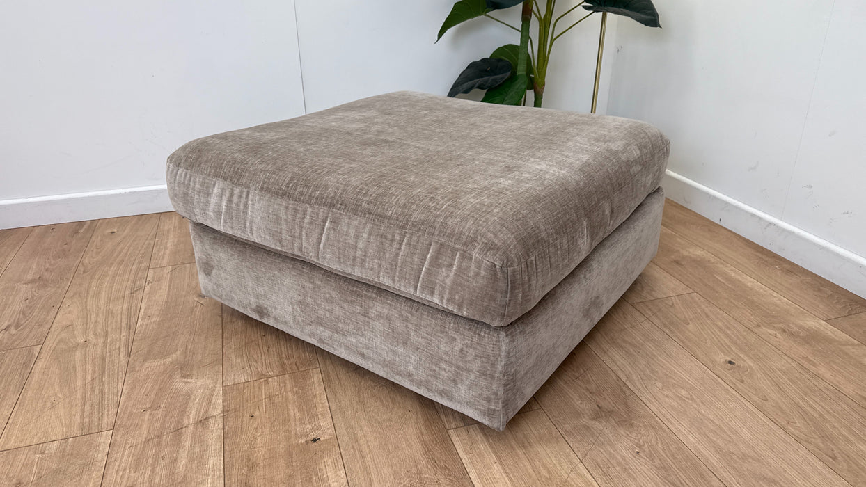 DFS The Lambourn Fabric Footstool in Luxe Chenille Taupe