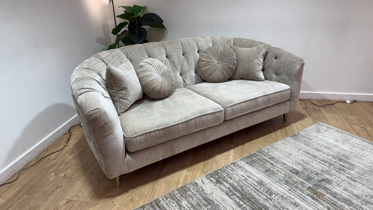 Sofology The Gatsby Fabric 3 Seater in Luxury Chenille Linen
