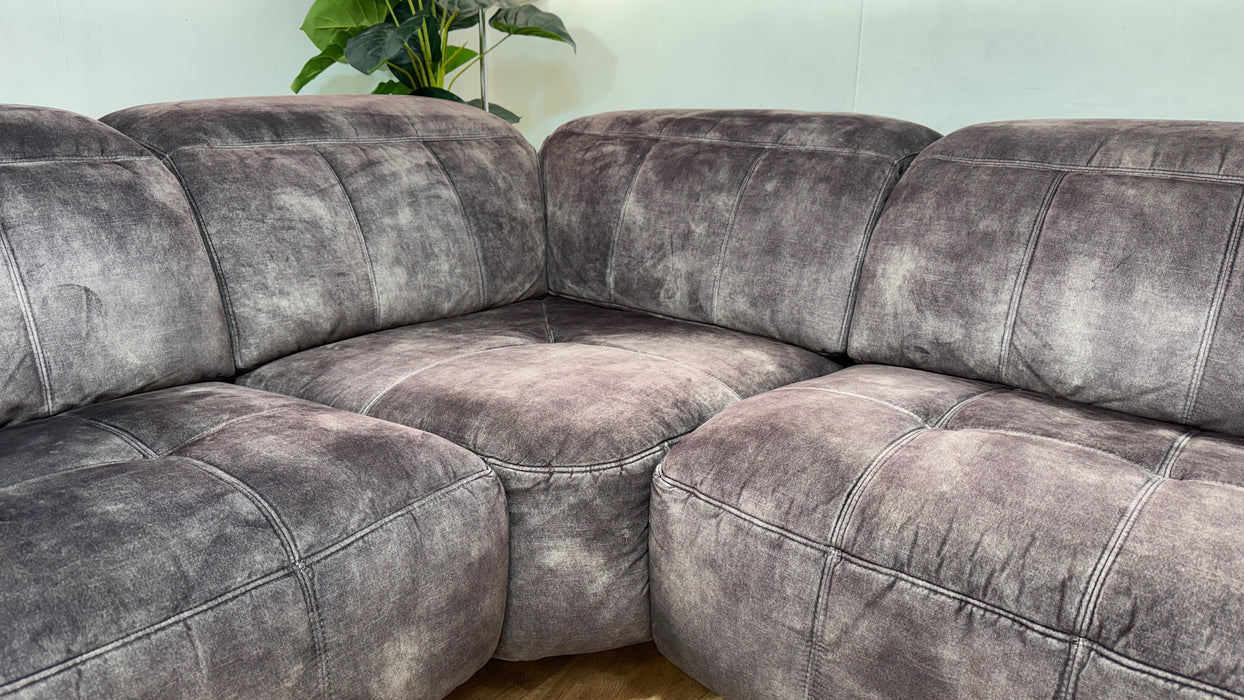 Sofology Packham Fabric 1 Corner 3 Power Recliner/Headrest in Decent Charcoal