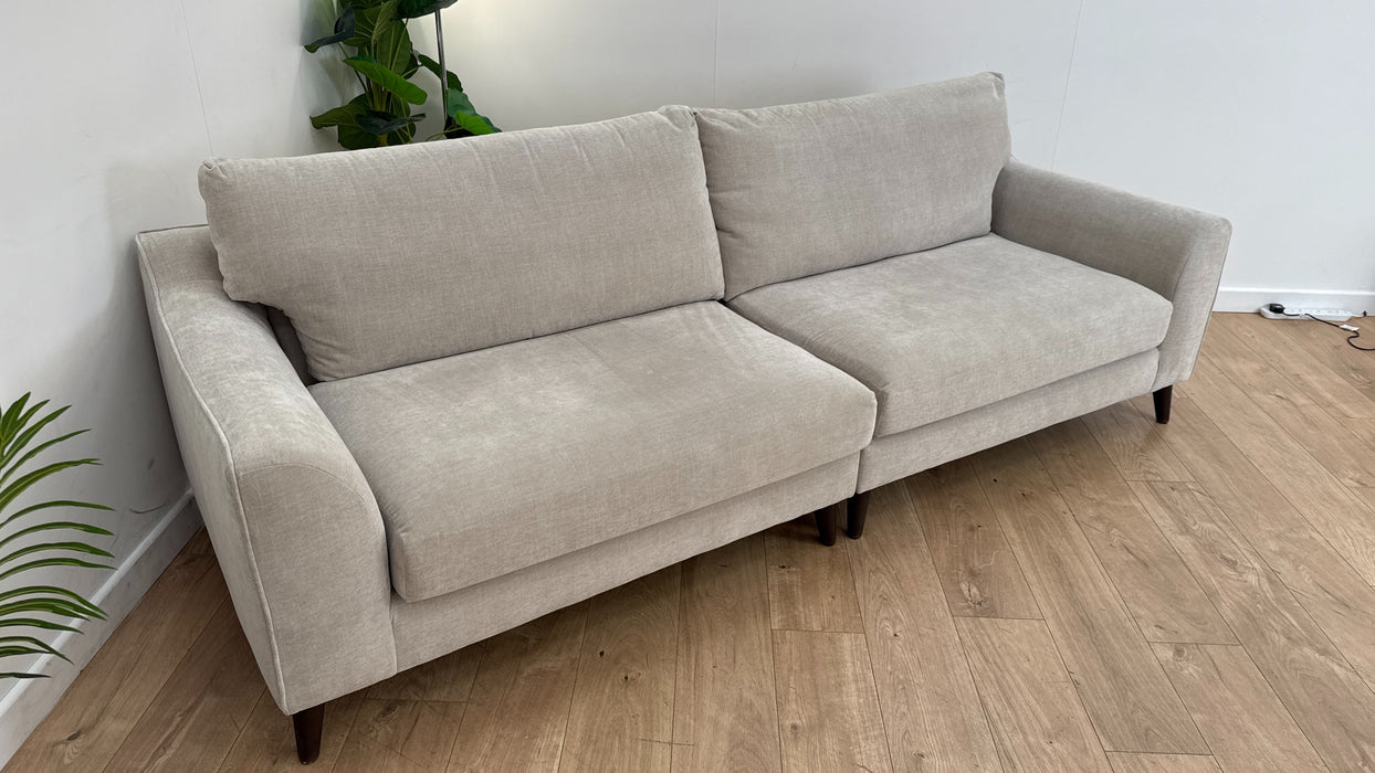 Sofology The Mayfair 4 Seater Split in Soft Chenille Fabric Linen/Pearl Mix