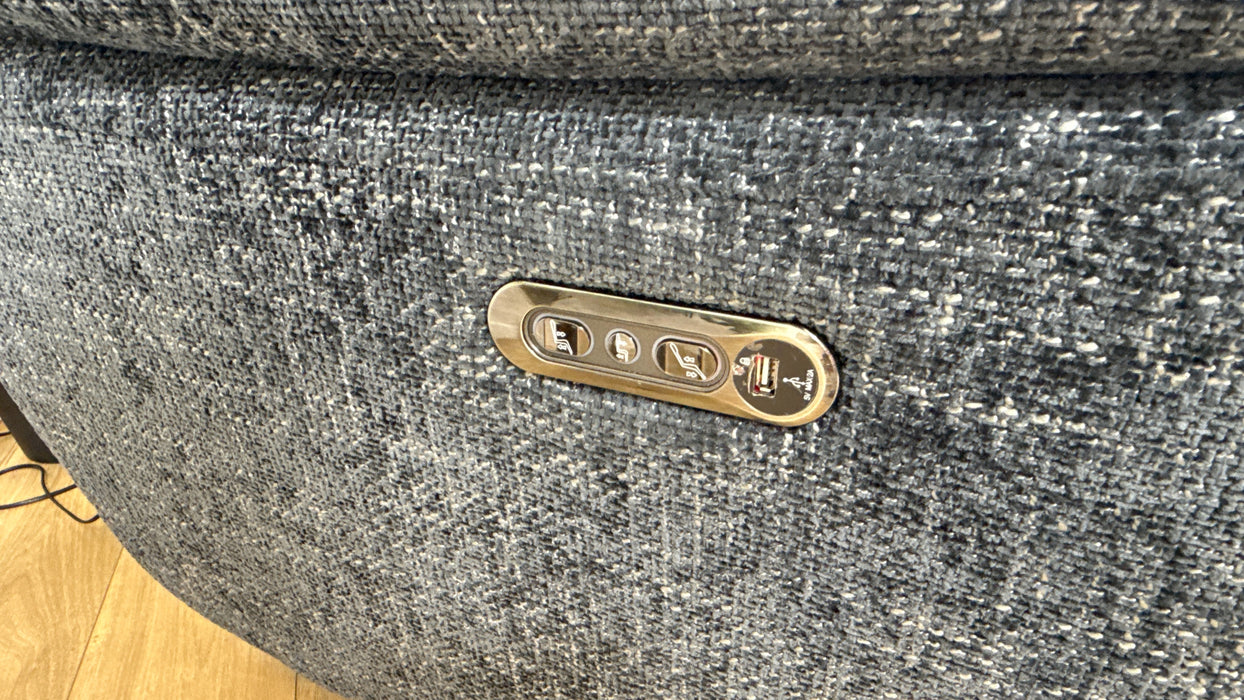 Sofology Parker Fabric Chair Power Recliner in Hopsack Chenille Midnight