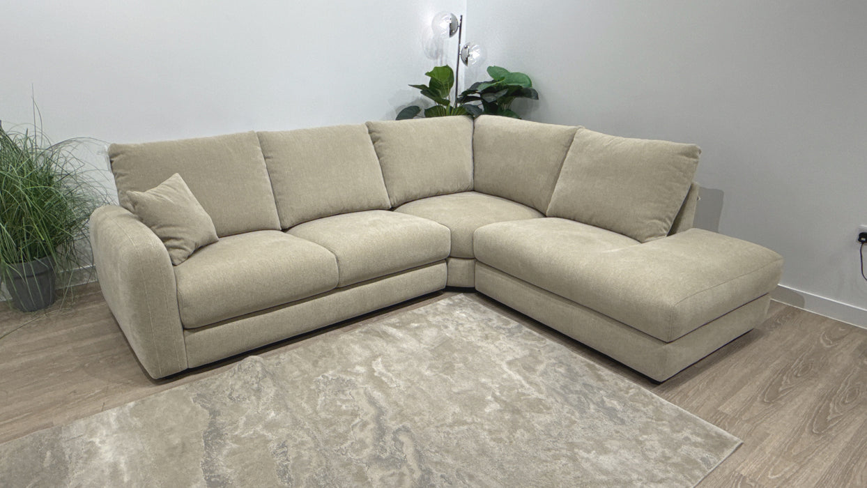 Sofology Restore Fabric 3 Corner 1 Chaise in Chenille Pebble