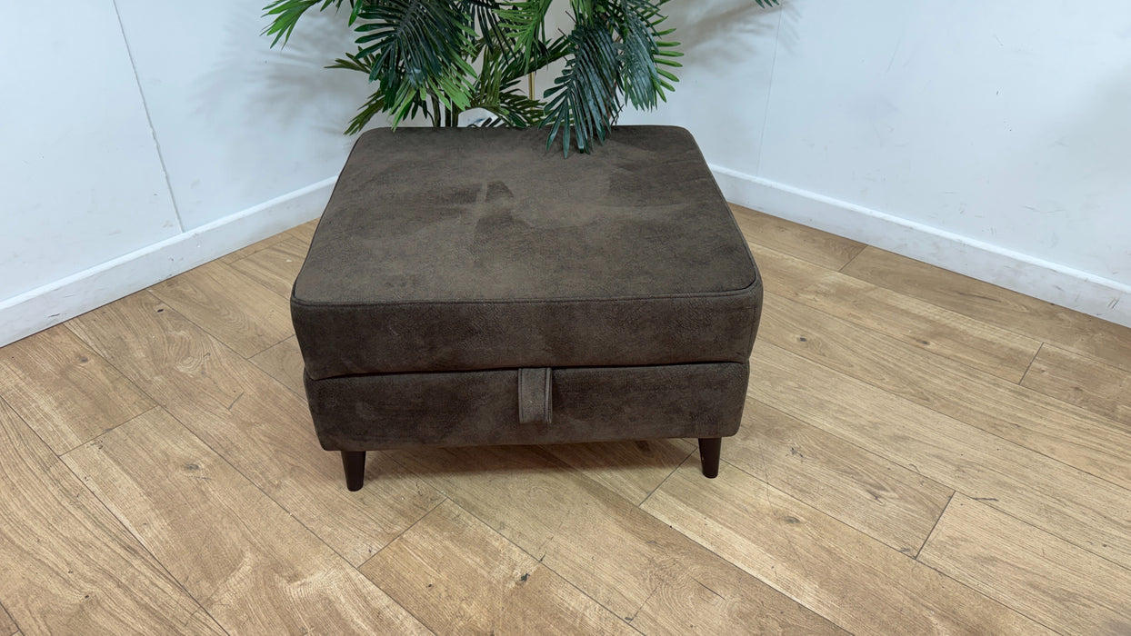 Sofology The Hackney Fabric Storage Memory Foam Footstool in Lifestyle Dapple Olive Green