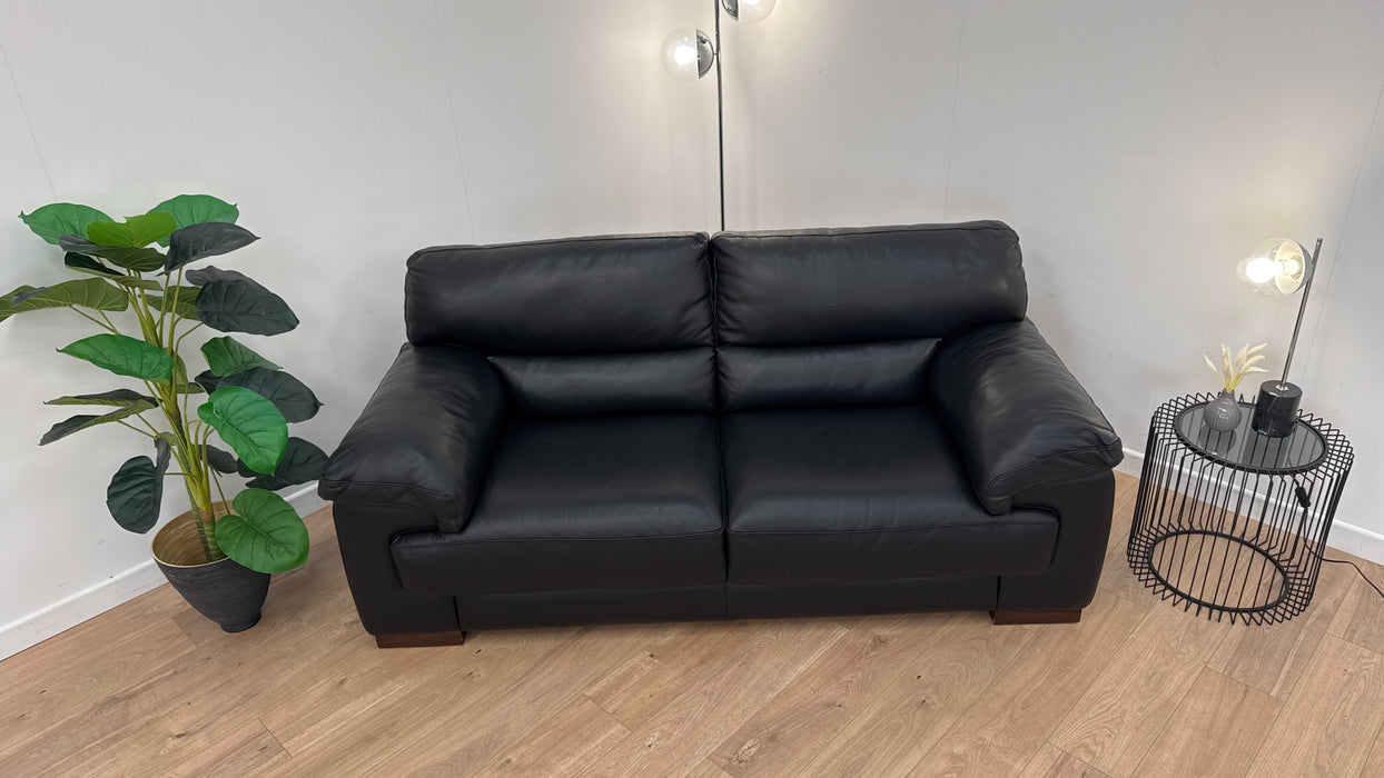 Santino 2 Seater - Leather Sofa - Hampshire Black