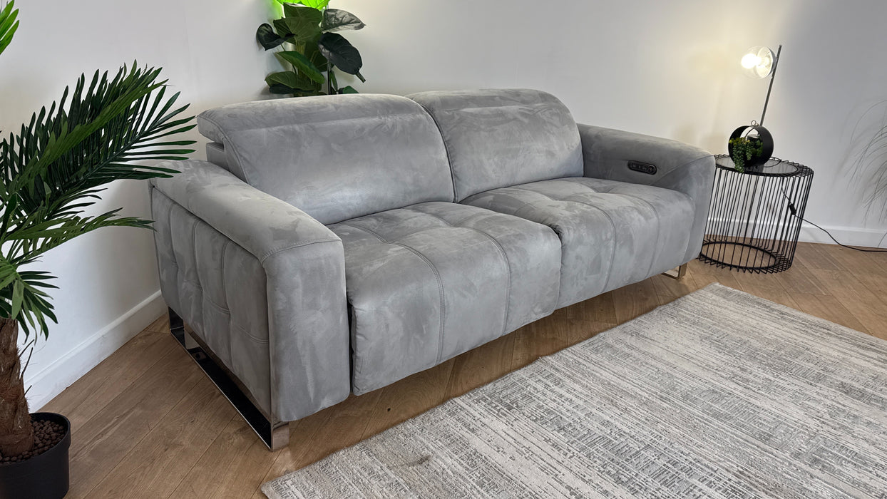 Sofology The Marvella 2.5 Seater Recliner Sofa in Lifestyle Plush Fabric Silver