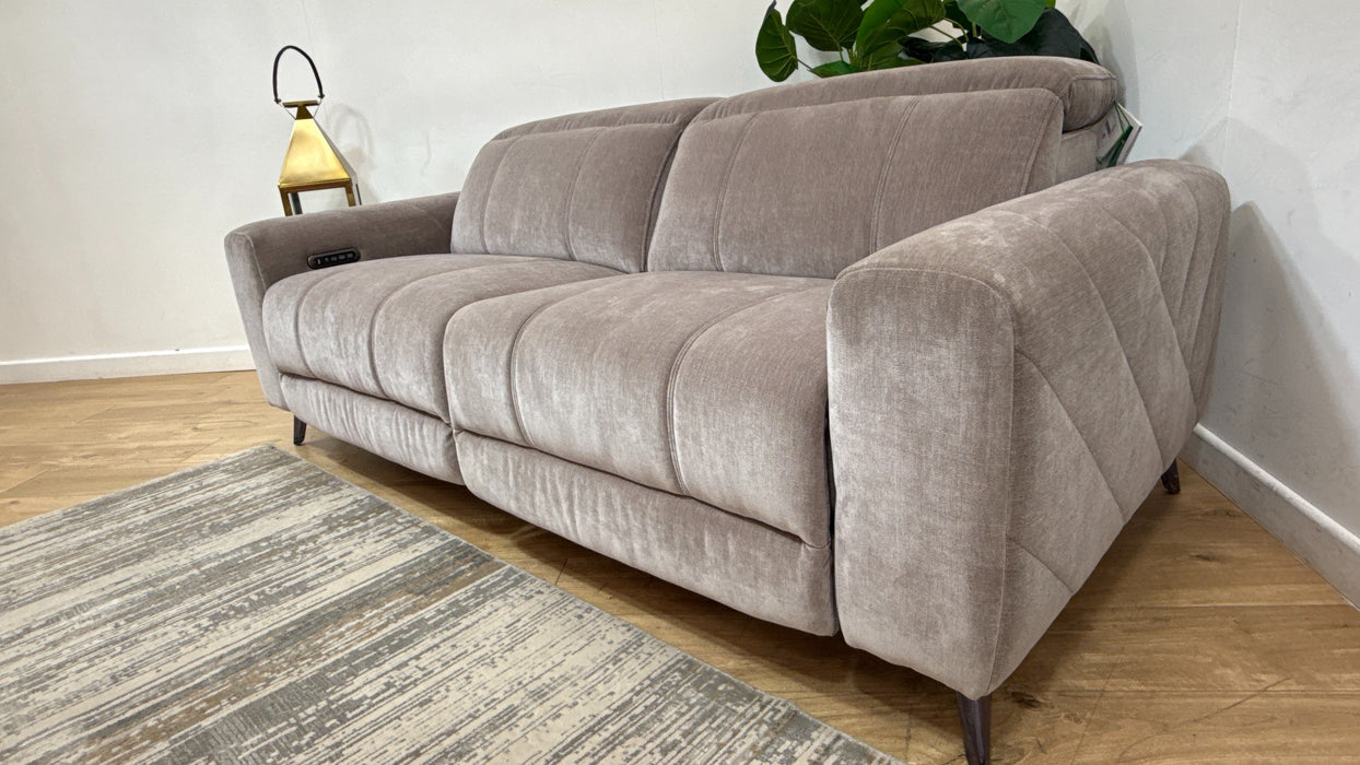 Sofology Fabric Allure 2.5 Power Recliner, Hdrst, Heated, Lumber in Chenille Nutmeg