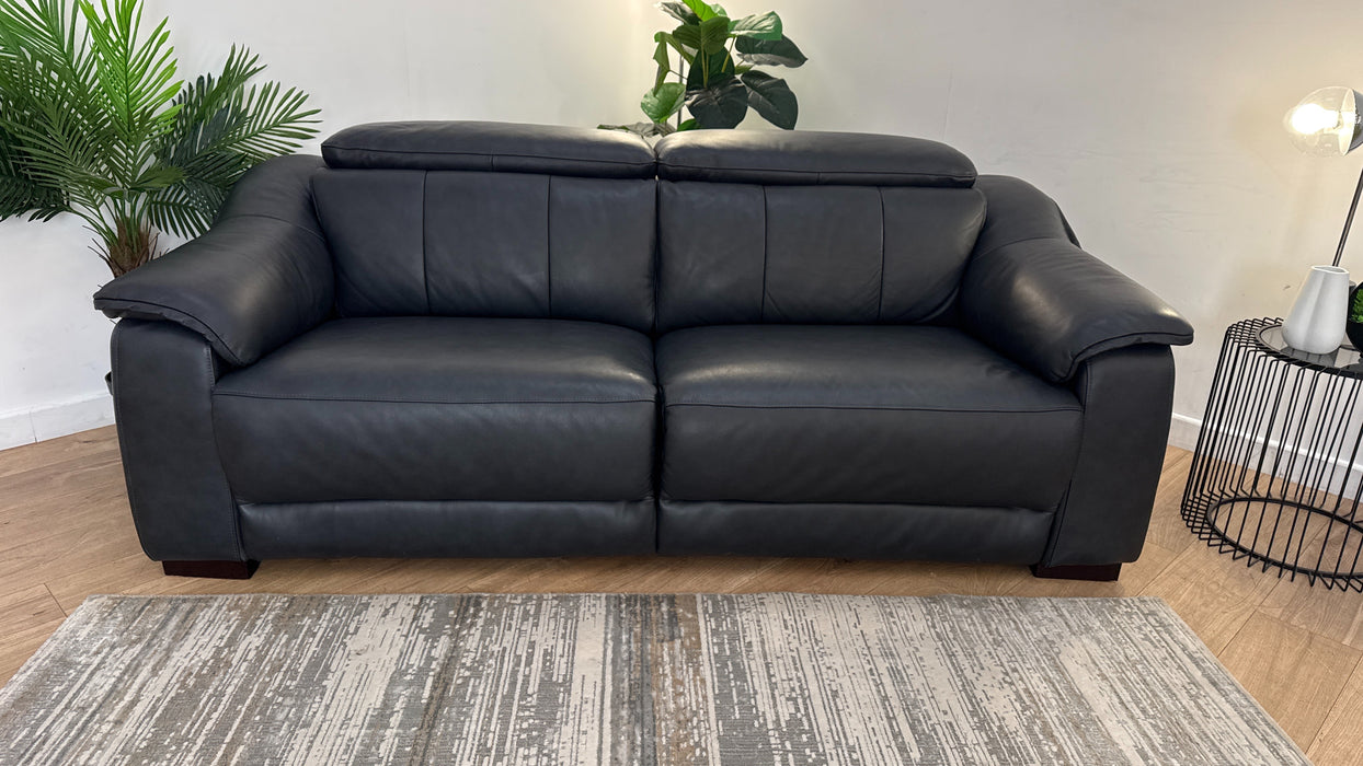 Sofology Carrera Leather 2.5 Seater in Trusty Embossed Navy