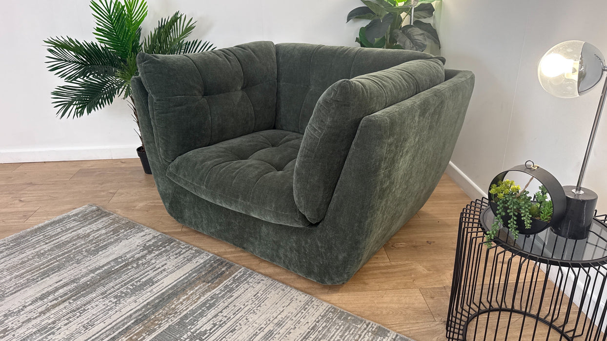 Sofology The Cocoon Fabric Loveseat in Relaxed Chenille Pine