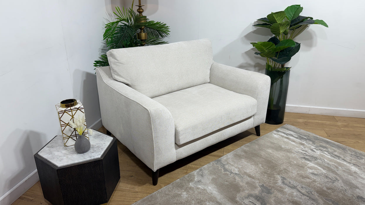 Sofology Mayfair Fabric Loveseat in Linen Look Chenille Mist/Pearl Mix