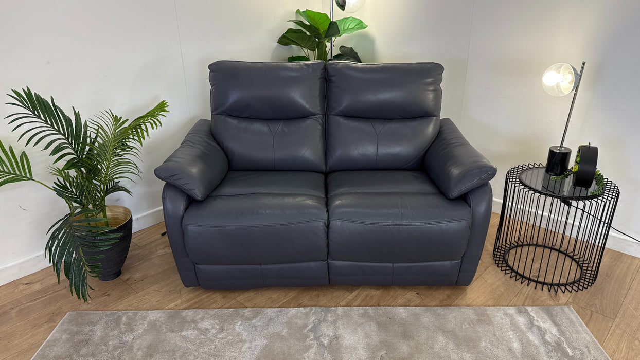 Sofology Albion Leather 2 Seater Manual Recliner in Lavender Grey