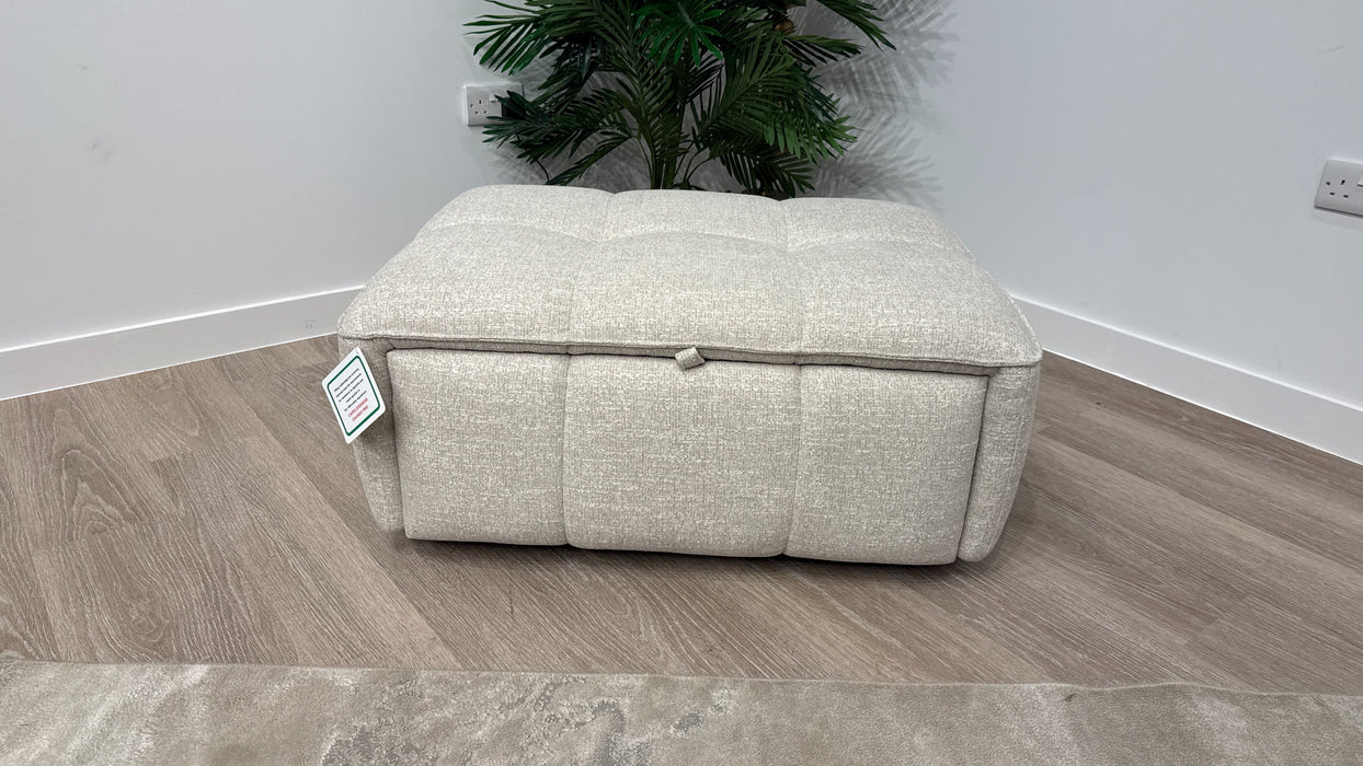 Sofology Lumiere Fabric Storage Footstool in Cream