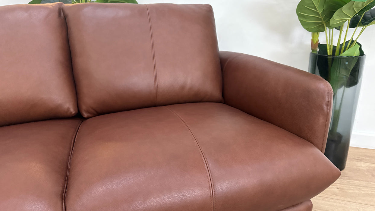 Sofology Adler Leather 2 Seater in Relaxed Soft Brown