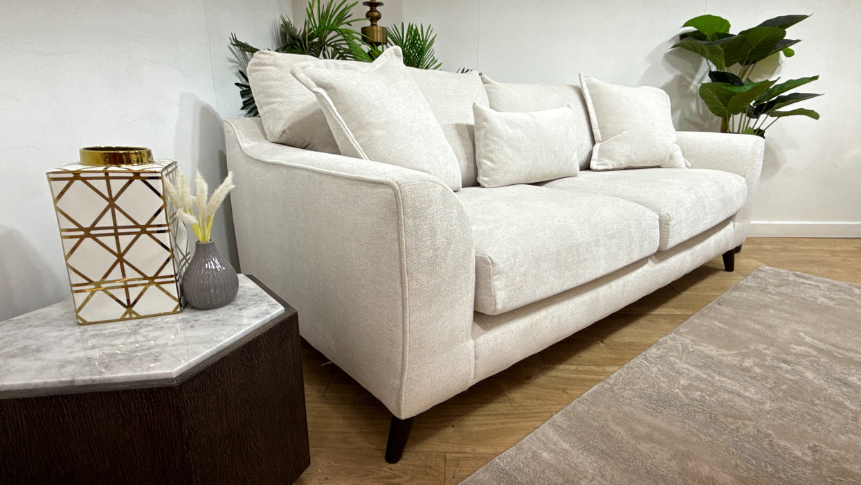 Sofology Mayfair Fabric 3 Seater Foam Seats in Linen Look Chenille Mist