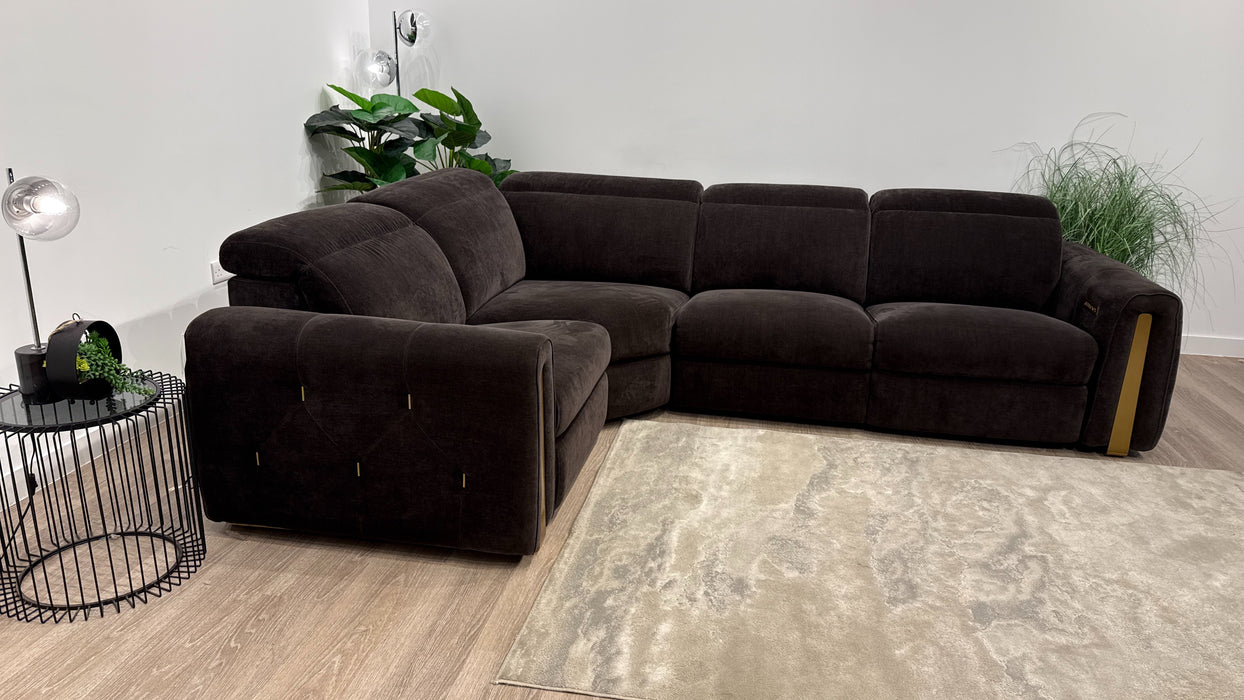 Sofology Kingsbridge 1.5 Corner 3 Recliner in Relaxed Chenille Raisin