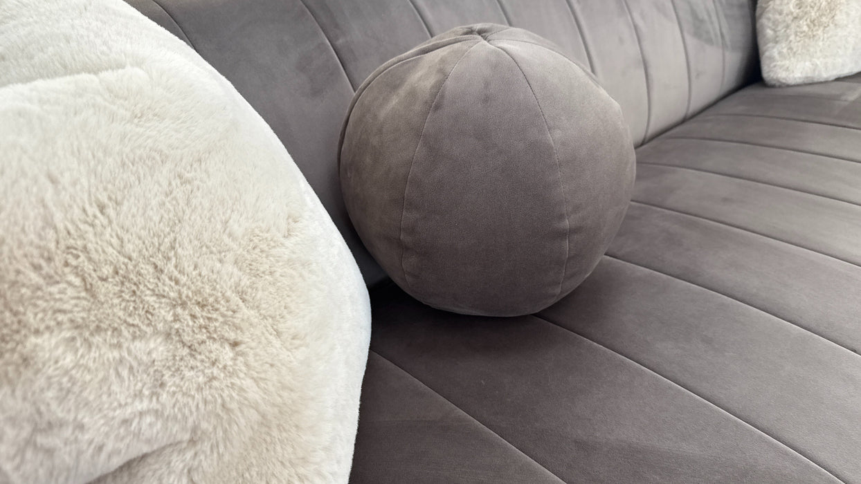 Sofology The Fitzrovia 4 Seater Fabric Sofa in Matt Velvet Mole Mix With Trim