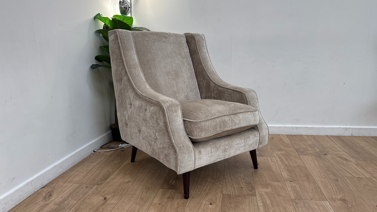 Sofology The Valentina Fabric Accent Chair Foam/Fibre Seat in Luxury Chenille Linen