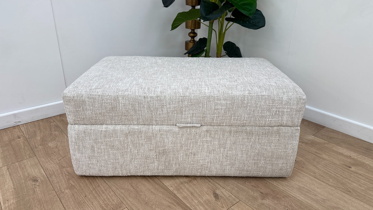 Sofology The Cove Footstool in Artisan Chenille Ecru All Over