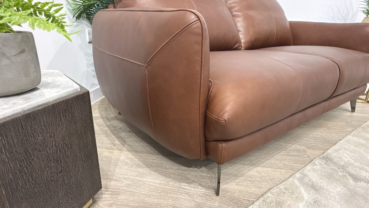 Sofology Adler Leather 2 Seater in Relaxed Soft Brown