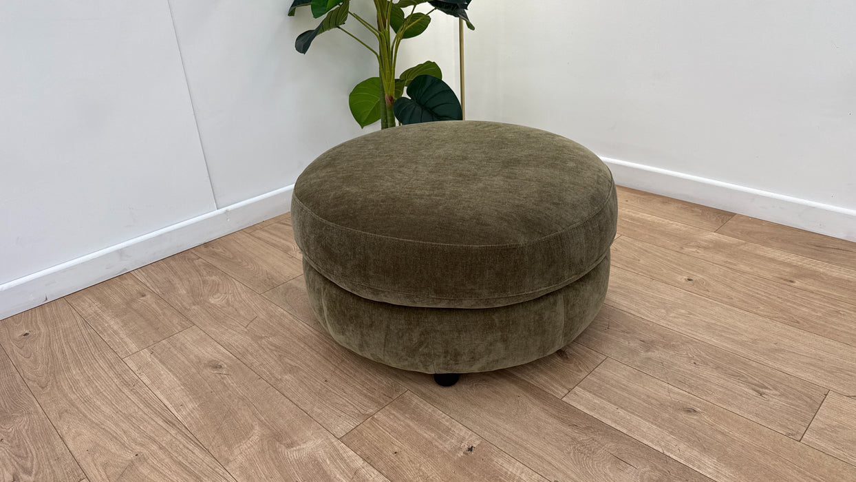 Nobu Storage Fabric Footstool in Olive
