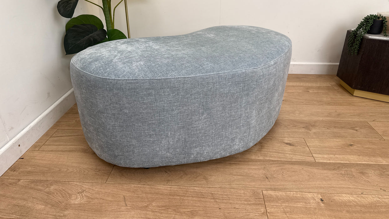 Sofology The Chloe Fabric Footstool in Linen Look Chenille Sky Mix