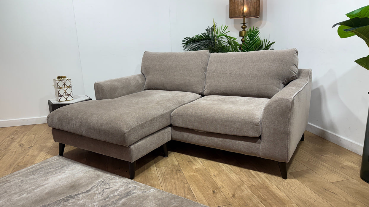 Sofology Mayfair Fabric Chaise 3 Seater Foam Seats in Soft Chenille Wicker/Pebble Mix