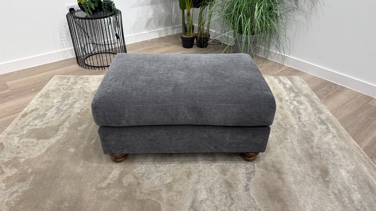 Sofology Hampton Small Bench Footstool in Aston Steel